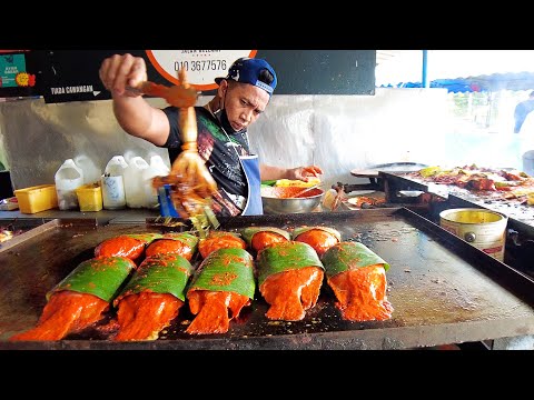 STREET FOOD in Malaysia! Aromatic Grilled Seafood in Kuala Lumpur - Ikan Bakar Jalan Bellamy