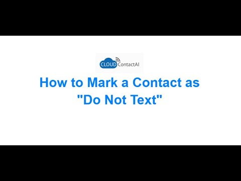 How to Mark a Contact as "Do Not Text"