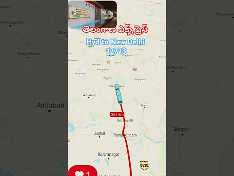 Telangana Express Train 12723 Hyderabad to Delhi route map #Telanagaexpress #train #trainrout