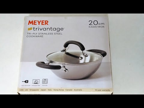Unboxing Meyer Stainless Steel Kadai/Wok |  Meyer Trivantage Tri-ply Stainless Steel Kadai 20c.m.|