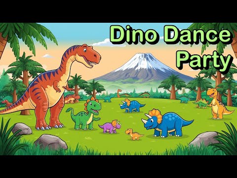 "Dino Dance Party! 🦖 Fun Kids Song with Actions | Dance Along with Dinosaurs"
