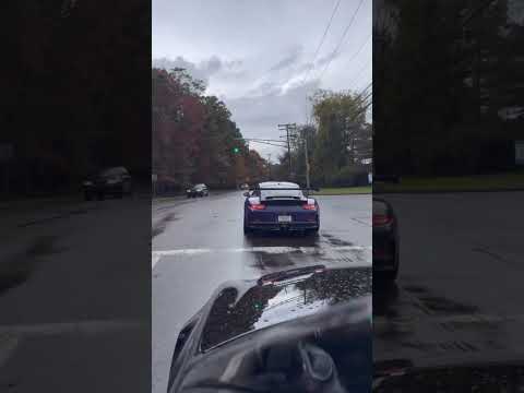 Porsche GT3 RS fighting for traction 🔥 #porsche#gt3#supercar#rainyday#daily