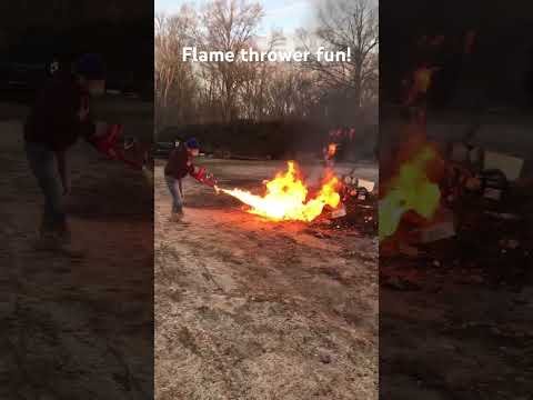 Flame thrower fun! #podcast #fun #flamethrower