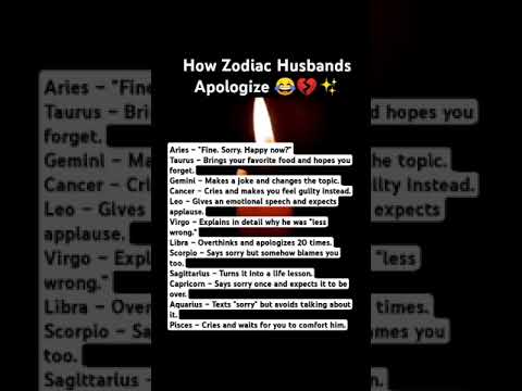 How Zodiac Husbands Apologize 😂💔Must Watch! #zodiacsign#shorts#aries #leo #horoscope #usa #astrology