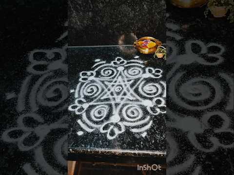 Simple rangoli #rangoli #muggulu #muraivasal#kolam #everydayepicbyanu#star#tuesdaykolam #fridaykolam