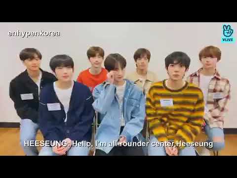 ENHYPEN member Introduction Eng sub -ENHYPEN First VLIVE