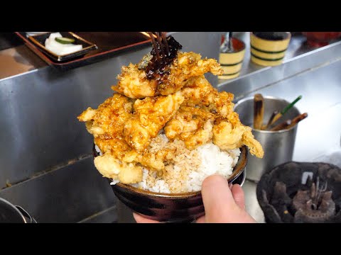 Amazing Tempura Rush! Can You Finish It?! Extra Large Satisfying Servings at the Soba Restaurant!