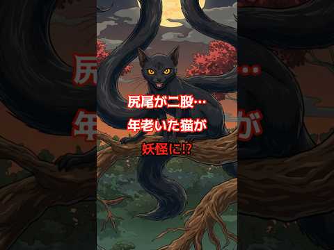 尻尾が二股…年老いた猫が妖怪に⁉️ #怖い話#都市伝説