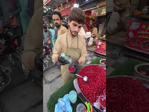 Street Boy Making Fresh Pomegranate Cups! 😍🍇 #streetfood #pomegranate #foodshorts #shorts