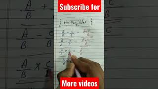Fraction rules || #shorts #youtubeshorts #shortsfeed #trickymath #mathshorts