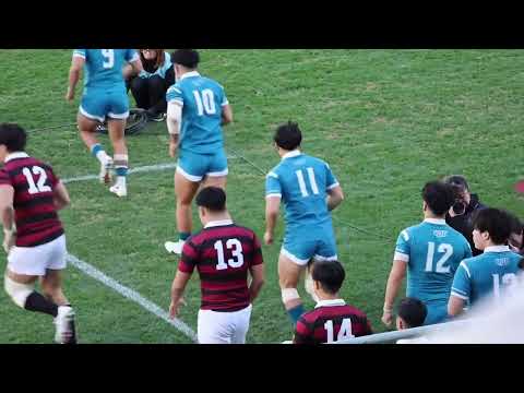 全国大学ラグビー選手権大会　準々決勝　早稲田大学vs近畿大学　選手入場シーン