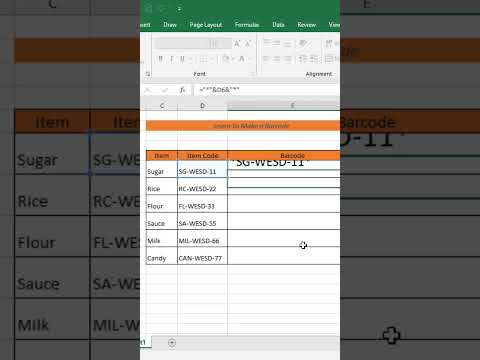 Create a Barcode in Excel | Tipsexcel in 30 Second #exceltutorial #exceltutorialforbeginners