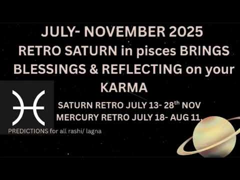 huge blessings of SATURN RETROGRADE till NOVEMBER 28th 2025