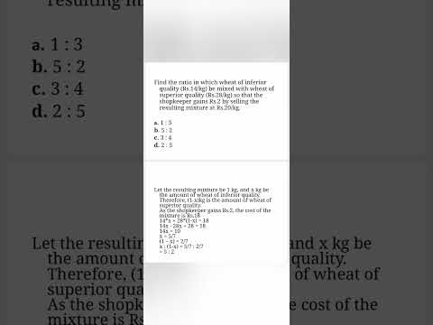 Mixture Alligation