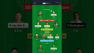 SEC vs MICT Dream11 Prediction || SA20 Dream11 Team || #shorts