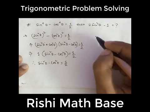 Trigonometry Problem: If sin⁴θ - cos⁴θ = 1/2 then find 2sin²θ - 1 #shorts #youtubeshorts 230825