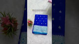 ❤️✨ Premium Banarasi Semi Georgette Saree Silver Zari ✨ #silverzarisarees #sareefashion #saree