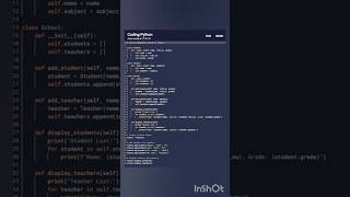 School management system in Python. #python #pythonprogramming #pythonlearning #coding  #coder #code