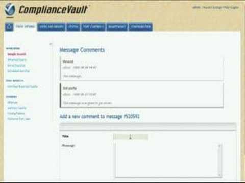 ComplianceVault Comments Feature