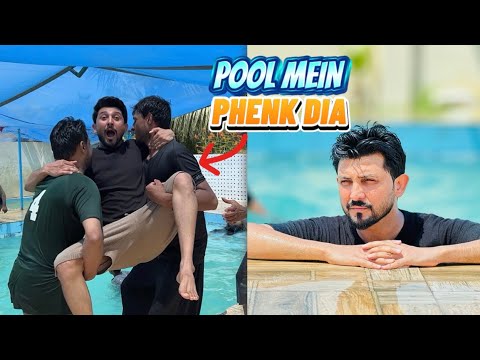 Pool party with family || zabardasty pool mein phenka😡😤