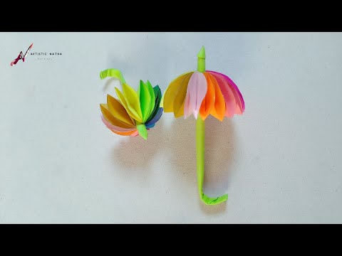 diy paper umbrella easy #artisticnatha #papercraft #viralvideo #trendingvideo #origami #diy #craft