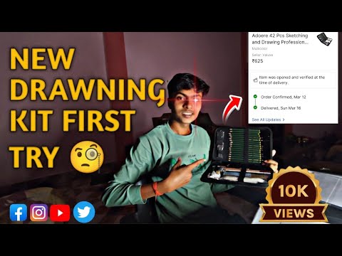 Drawning pencil kit || my first drowning || How to use Sketching kit 🤔 || #drawing #Sketching #vlog