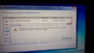 Windows must be installed to a partition formatted as NTFS (exFAT or FAT32 are not supported!)