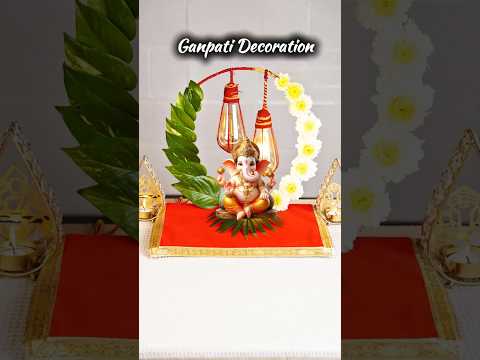 Ganpati Decoration ideas Easy! #ganeshchaturthi #ganpatidecoration #shorts #decoration #diy #crafts
