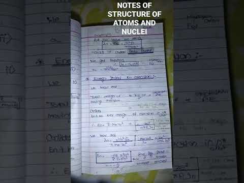 NOTES OF CHAPTER 15 OF PHYSICS STRUCTURE OF ATOMS AND NUCLEI. HSC BOARD#notes #shorts .