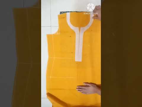 Round Piping Neck With Button Design cutting And Stitching Video/Round kurti Neck Design #kurti