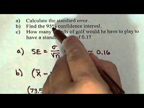 Golfer Standard Error and Confidence Interval