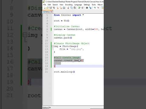 How to Add an Image to the Canvas in Python Tkinter #tkinter #coding #pythongui #programming