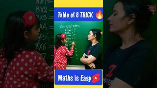 Easy table trick 🔥 | Table of 8 | Table of 8 Trick | Maths trick #ashortaday #shorts #youtubeshorts
