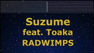 Karaoke♬ Suzume feat. Toaka - RADWIMPS 【No Guide Melody】 Instrumental, Lyric