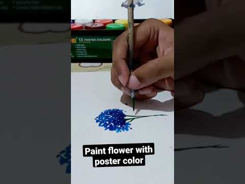#shorts easy drawing with poster colors |poster color| |blueflower|