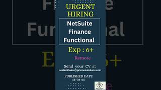 NetSuite consultant Finance Functional   Remote #coding #javaee #softwaredeveloper
