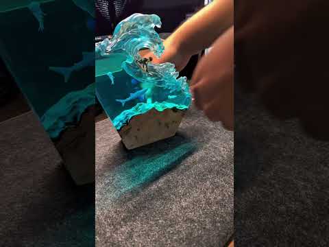 Handcrafted Ocean Shark Resin Night Lamp Unboxing