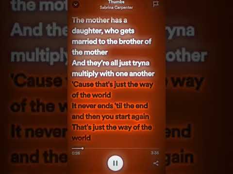 Thumbs - Sabrina Carpenter #lyrics #spotify #music #sabrinacarpenter #trending Tysm for 200 subs!!!🥰