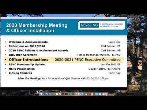 PENC Membership Meeting and Officer Installation