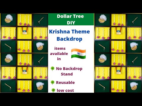 Traditional backdrop decoration at home | Little krishna theme | Baby Shower decor | Low Cost decor.