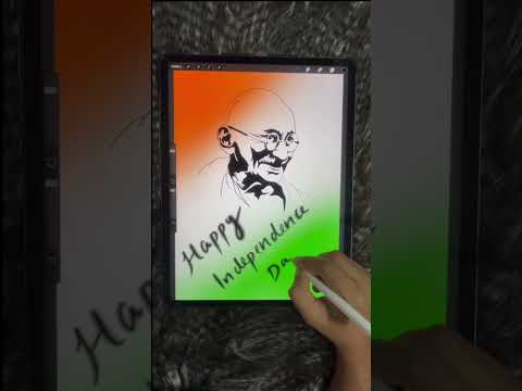Mahatma Gandhi stencil art||Independence Day drawing|| short video for Instagram reels