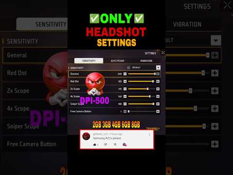 All Gun Headshot Sensitivity Setting After New OB48 Update | Free Fire Max Auto Headshot Sensitivity
