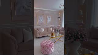 Elegant Blush and Gold Living Room Makeover | Soft Glam Home Decor Tour
