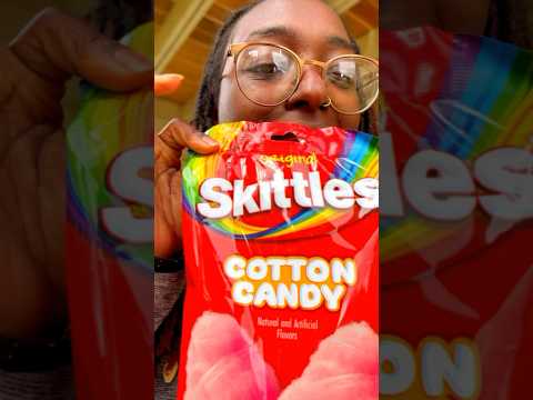 Skittles Cotton Candy⁉️ lets trys #new #cottoncandy #candy #oringinal #shorts