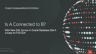 Simplify Property Graphs Using SQL with Oracle Database 23ai | Oracle DatabaseWorld AI Edition