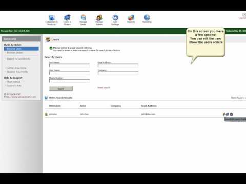 Browsing your users in Pinnaclecart
