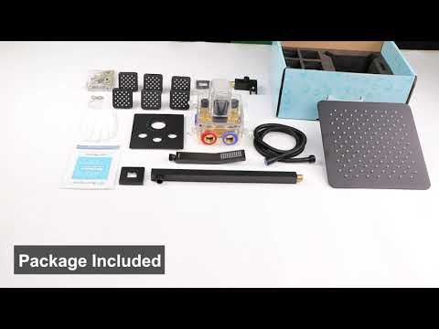 Unboxing Bostingner 12 Inch Thermostatic Shower System With Body Jet Square Black