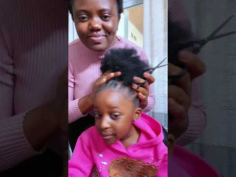 Beautiful natural kinky hairstyle for baby girls #kidshairstyle #naturalhair #shorts #fyp
