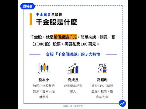 台積電都上千了，你還在觀望嗎？台股還有哪些千金股們一起來研究