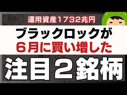 ブラックロックが6月に買い増した注目2銘柄